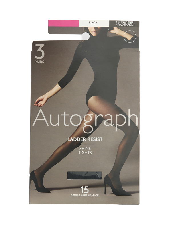 Marks & Spencer Чорапи 15 DEN устойчиви на скъсване, 3 чифта в опаковка Marks & Spencer черна