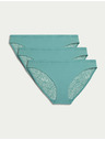 Marks & Spencer Бикини Body Soft™ с дантела, комплект 3 бр. Marks & Spencer зелена
