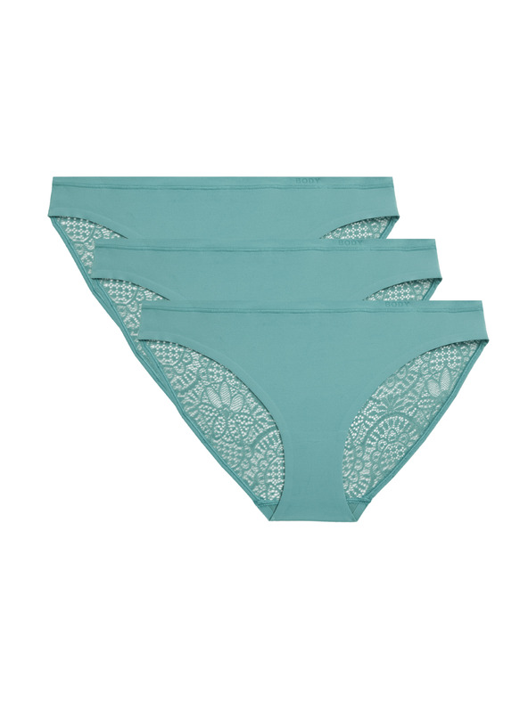 Marks & Spencer Бикини Body Soft™ с дантела, комплект 3 бр. Marks & Spencer зелена