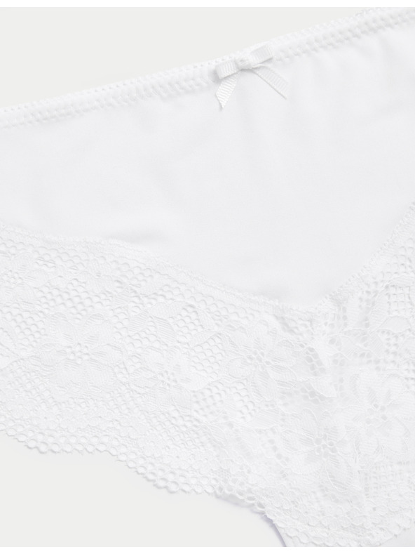 Marks & Spencer Бразилски слипове с дантела, 3 пакета Marks & Spencer бели