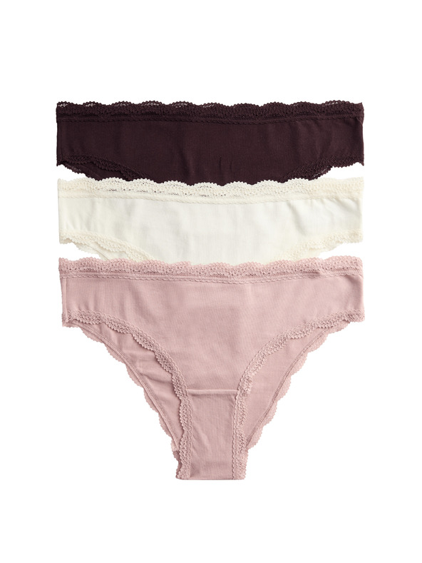 Marks & Spencer Бразилски бикини с висок дял памук, 3 бр. Marks & Spencer кафява