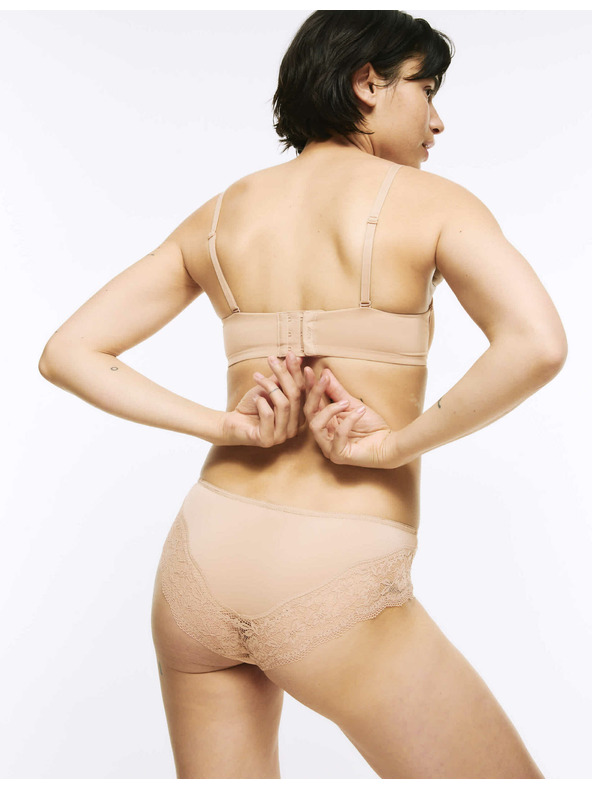 Marks & Spencer Бразилски бикини с дантелен ръб, 3 бр. в опаковка Marks & Spencer бежова