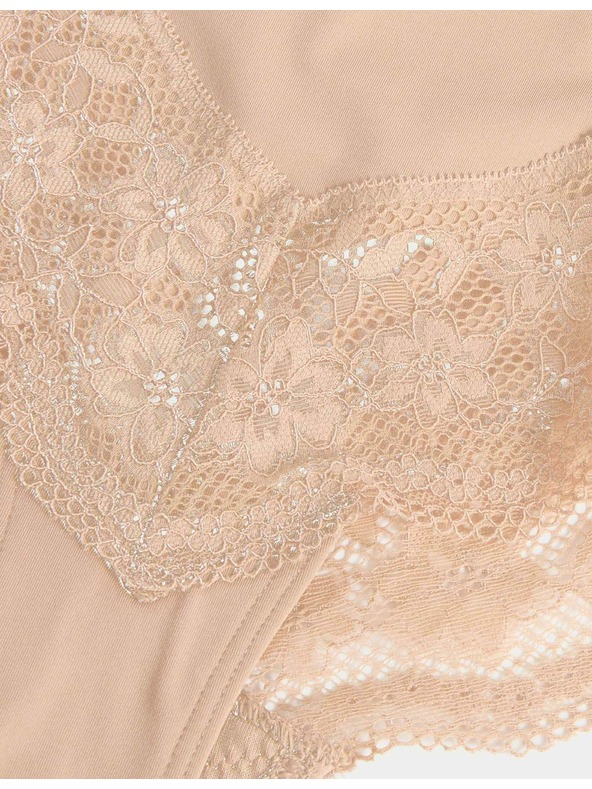 Marks & Spencer Бразилски бикини с дантелен ръб, 3 бр. в опаковка Marks & Spencer бежова