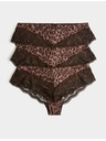 Marks & Spencer Бразилски бикини с дантела, 3 пакета Marks & Spencer кафяви