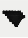 Marks & Spencer Бразилски бикини с висок дял памук, 3 бр. Marks & Spencer черна