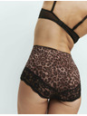 Marks & Spencer Бикини с висока талия с дантелен ръб и леопардов принт, 3 бр. в опаковка Marks & Spencer кафява