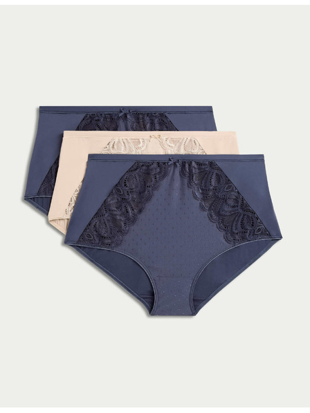 Marks & Spencer Бикини с дантела Amelia, комплект 3 бр. Marks & Spencer сив