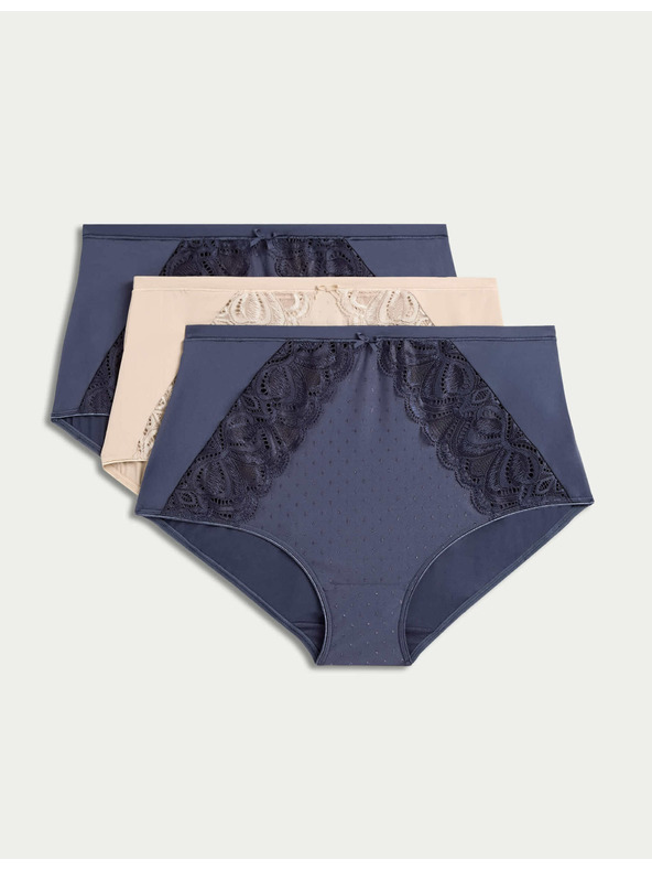 Marks & Spencer Бикини с дантела Amelia, комплект 3 бр. Marks & Spencer сив