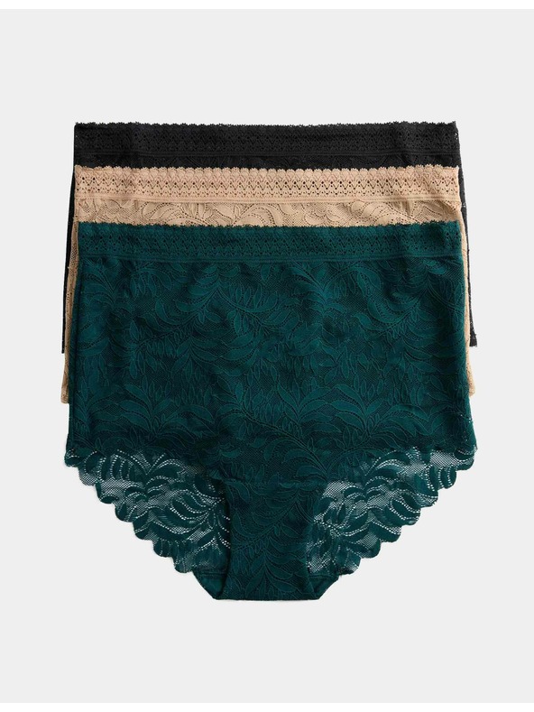 Marks & Spencer Дантелени бикини с технология Flexifit™, комплект 3 бр. Marks & Spencer зелен