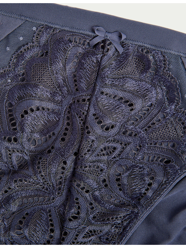 Marks & Spencer Високи дантелени бикини Amelia, комплект 3 бр. Marks & Spencer сив