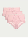 Marks & Spencer Дантелени шорти с висока талия Jasmine, комплект 3 бр. Marks & Spencer розов
