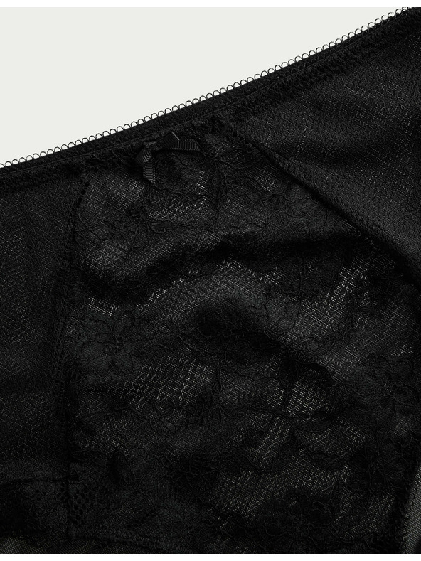 Marks & Spencer Дантелени шорти с висока талия Jasmine, комплект 3 бр. Marks & Spencer черен