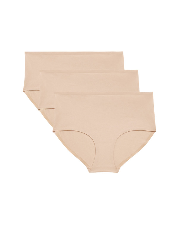 Marks & Spencer Шорти с висока талия без видими ръбове Cool Comfort, комплект 3 бр. Marks & Spencer бежов