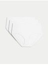 Marks & Spencer Шорти с висока талия и технология Flexifit™, комплект 3 бр. Marks & Spencer бял