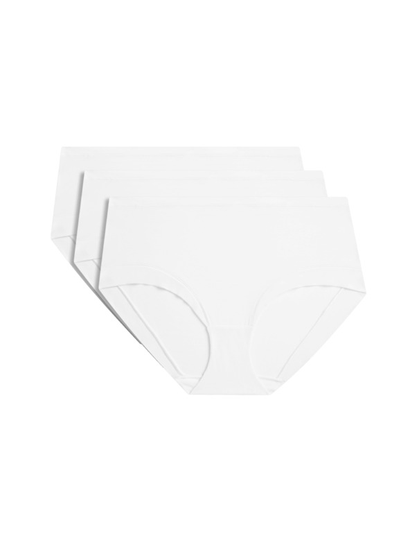 Marks & Spencer Шорти с висока талия и технология Flexifit™, комплект 3 бр. Marks & Spencer бял