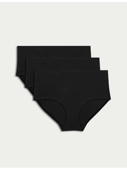 Marks & Spencer Шорти с висока талия без видими ръбове Cool Comfort, комплект 3 бр. Marks & Spencer черен