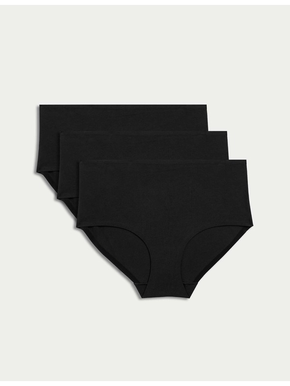 Marks & Spencer Шорти с висока талия без видими ръбове Cool Comfort, комплект 3 бр. Marks & Spencer черен