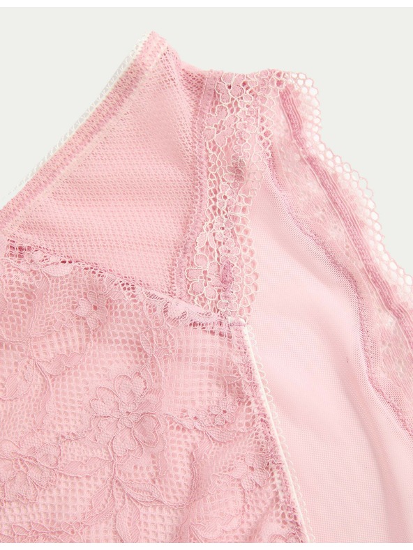 Marks & Spencer Високи дантелени бикини с висока талия Jasmine, комплект 3 бр. Marks & Spencer розов