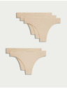 Marks & Spencer Бразилски бикини от модал, без видими ръбове, 5 бр. в опаковка Marks & Spencer бежов