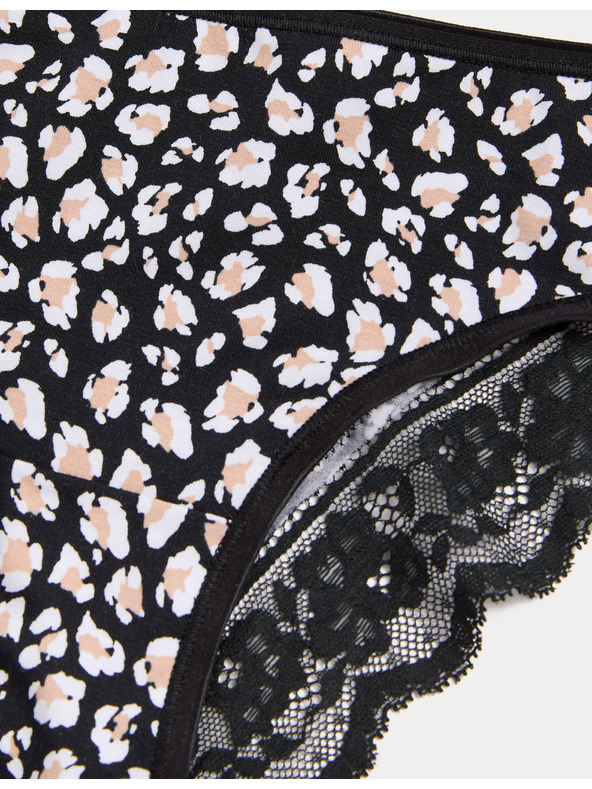 Marks & Spencer Бразилски бикини с щампа и висок дял памук Marks & Spencer бял