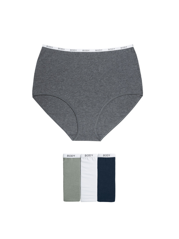 Marks & Spencer Бикини с висока талия с висок дял памук, 4 бр. Marks & Spencer сив