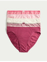 Marks & Spencer Бикини с високо изрязване от памук и Lycra™, 5 броя Marks & Spencer розово