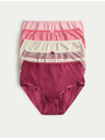 Marks & Spencer Боксерки бикини с висока талия и щампа от памук Lycra™, 5 бр. Marks & Spencer розов