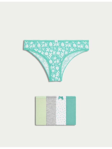 Marks & Spencer Бразилски бикини с висок дял памук и Lycra™, 5 бр. Marks & Spencer зелен