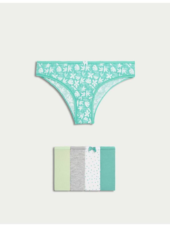 Marks & Spencer Бразилски бикини с висок дял памук и Lycra™, 5 бр. Marks & Spencer зелен