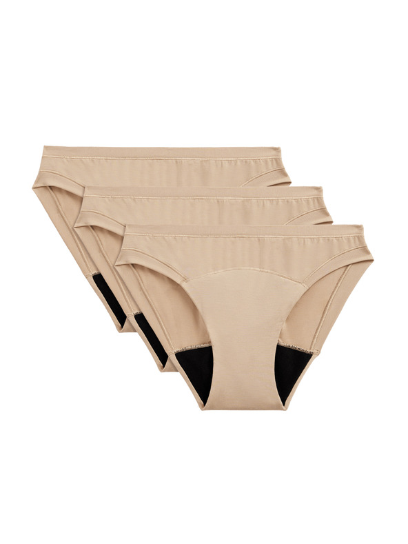 Marks & Spencer Високо абсорбиращи менструални бикини тип бикини, 3 бр. Marks & Spencer бежов