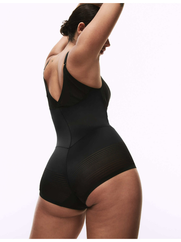 Marks & Spencer Прозрачно райета Body с подсилване за собствен сутиен Wear Your Own Bra Body Marks & Spencer черен