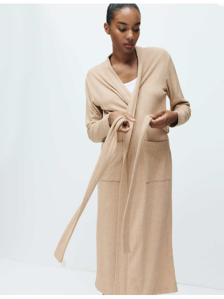 Marks & Spencer Широк ребрест халат Marks & Spencer сметанов