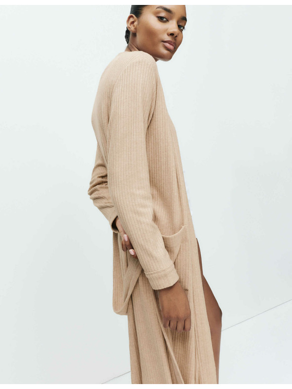 Marks & Spencer Широк ребрест халат Marks & Spencer сметанов