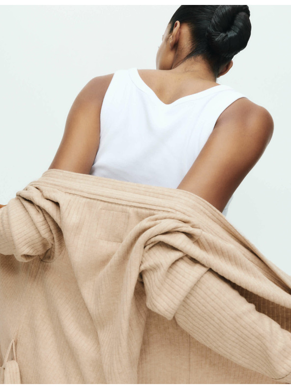 Marks & Spencer Широк ребрест халат Marks & Spencer сметанов