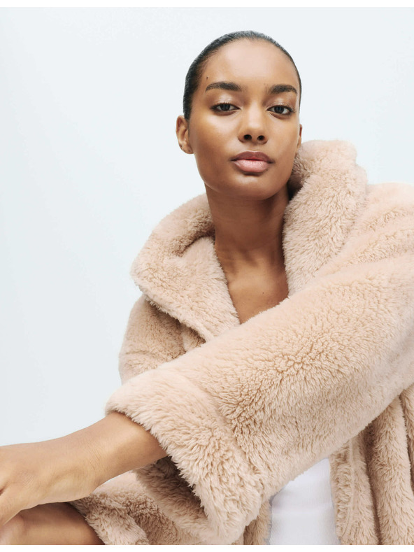 Marks & Spencer Халат с качулка Marks & Spencer кремав