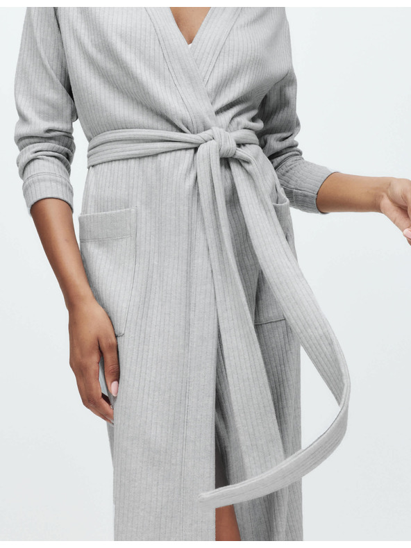 Marks & Spencer Широк ребрест халат Marks & Spencer сив