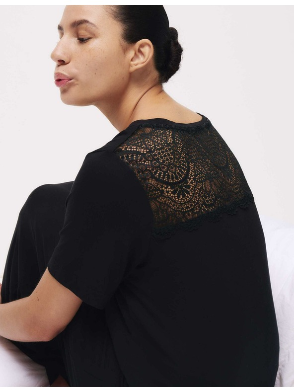 Marks & Spencer Нощница с дантелена вложка Marks & Spencer черна