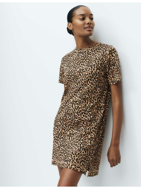 Marks & Spencer Нощница от чист памук с принт Marks & Spencer кафява