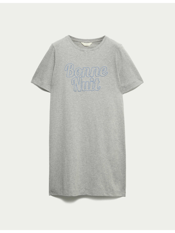 Marks & Spencer Нощница с надпис и технология Cool Comfort™ Marks & Spencer сива