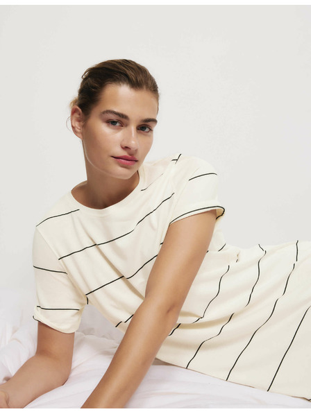 Marks & Spencer Раирана нощница с технология Cool Comfort™ Marks & Spencer кремава