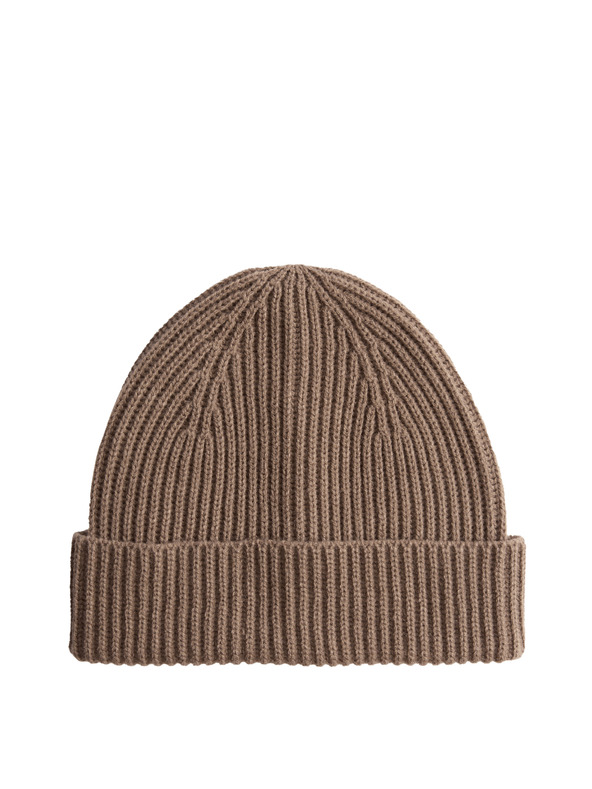 Marks & Spencer Плетена ребрест зимен шапка Marks & Spencer кафяво