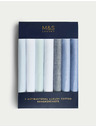 Marks & Spencer Антибактериални кърпички от чист памук, 7 бр. в опаковка Marks & Spencer синьо