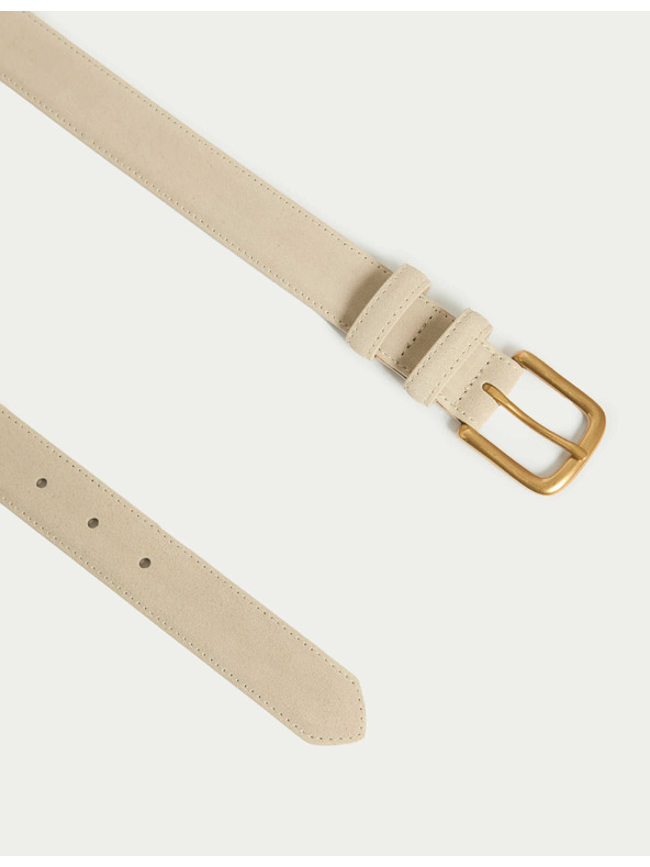 Marks & Spencer Велурен колан Marks & Spencer бежов