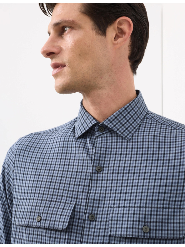 Marks & Spencer Каирирана риза с високо съдържание на памук, лесна за гладене Marks & Spencer синя