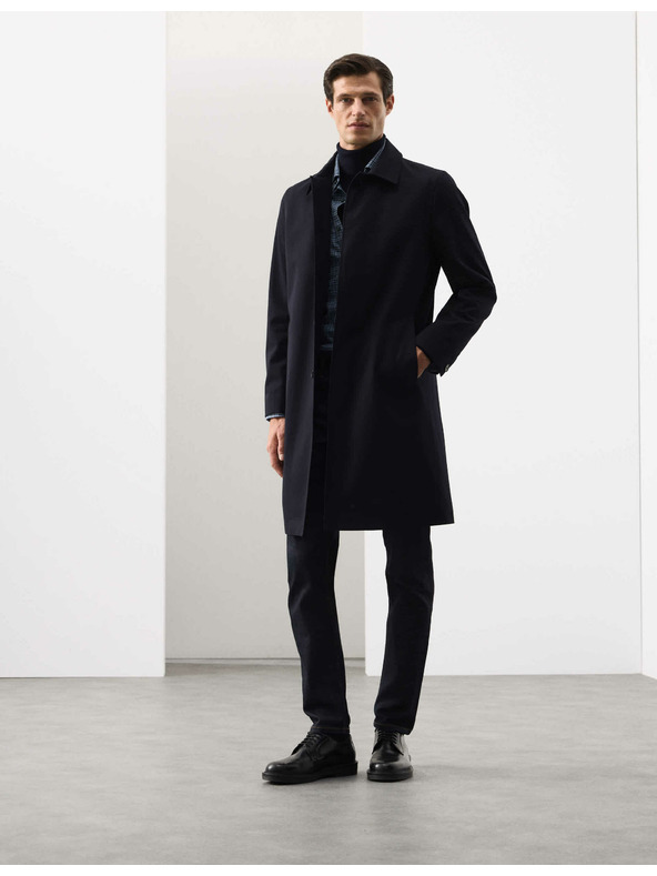 Marks & Spencer Каирирана риза с високо съдържание на памук, лесна за гладене Marks & Spencer синя