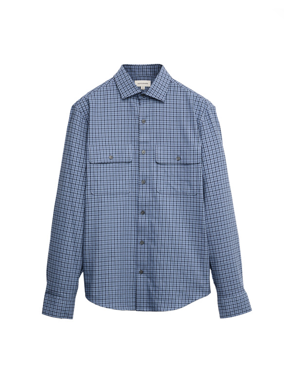 Marks & Spencer Каирирана риза с високо съдържание на памук, лесна за гладене Marks & Spencer синя