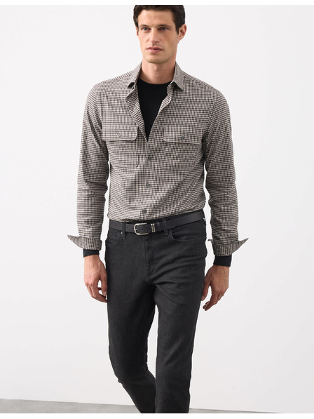 Marks & Spencer Каирирана риза с високо съдържание на памук, лесна за гладене Marks & Spencer бежова