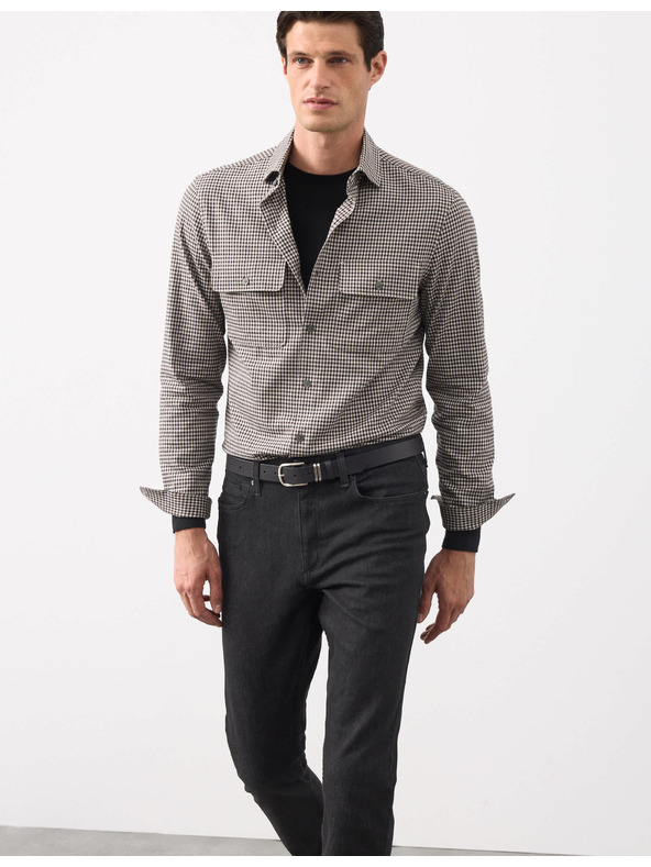 Marks & Spencer Каирирана риза с високо съдържание на памук, лесна за гладене Marks & Spencer бежова