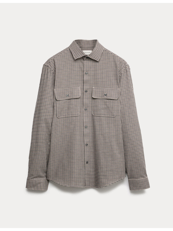 Marks & Spencer Каирирана риза с високо съдържание на памук, лесна за гладене Marks & Spencer бежова