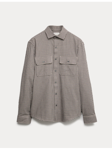 Marks & Spencer Каирирана риза с високо съдържание на памук, лесна за гладене Marks & Spencer бежова